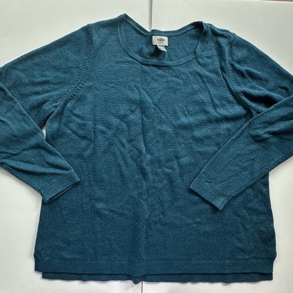 Old Navy teal long sleeve‎ pullover knit sweater women’s XXL
